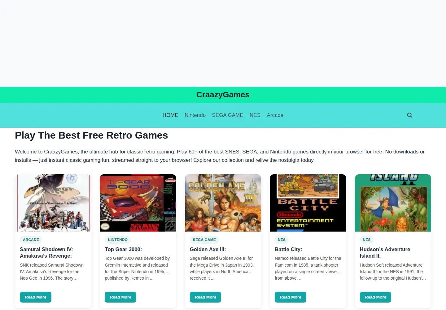 Screenshot of craazygames.net