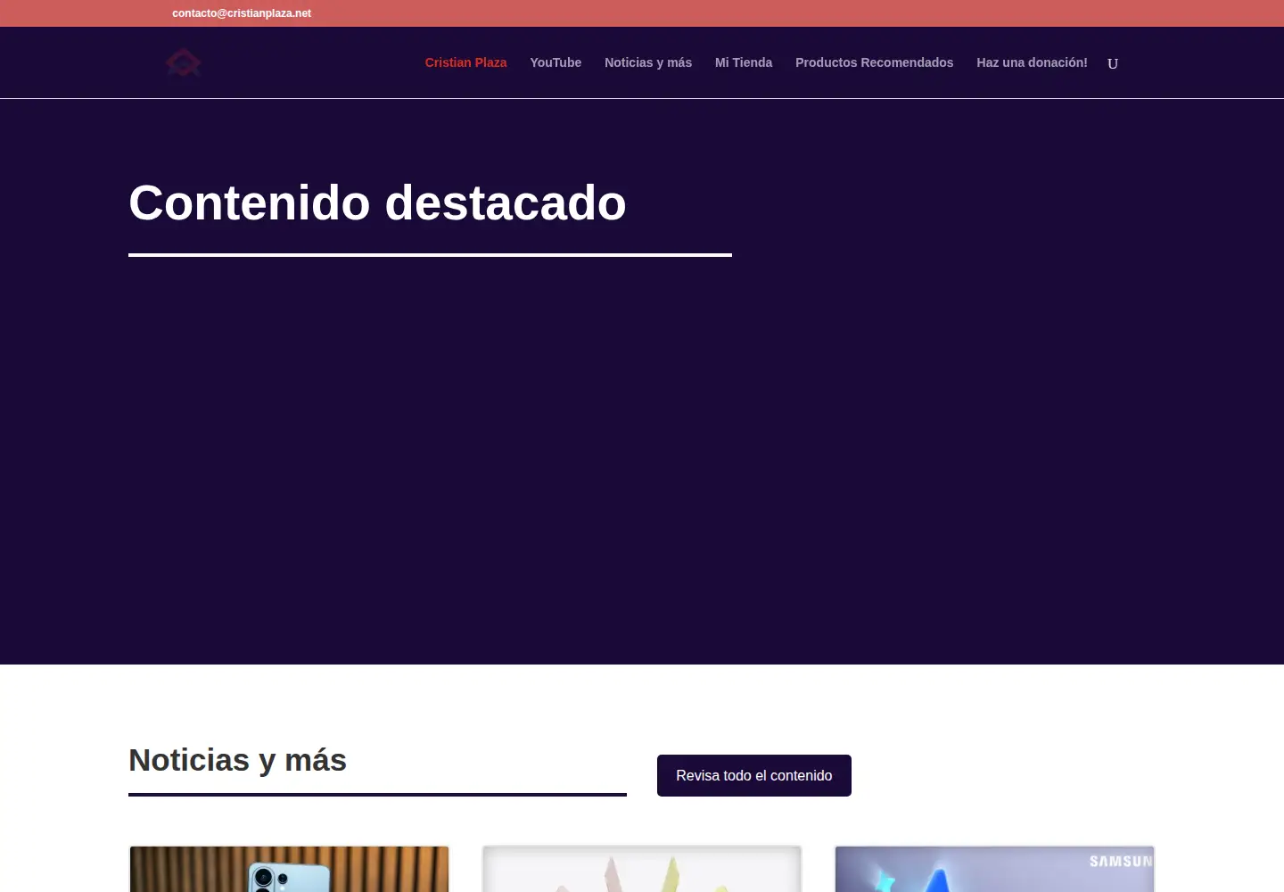 Captured homepage of cristianplaza.net in the current scan