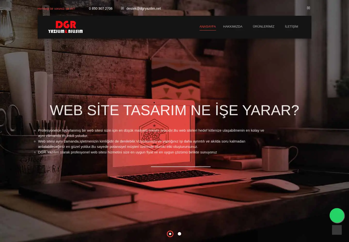 Captured homepage of dgryazilim.net in the current scan