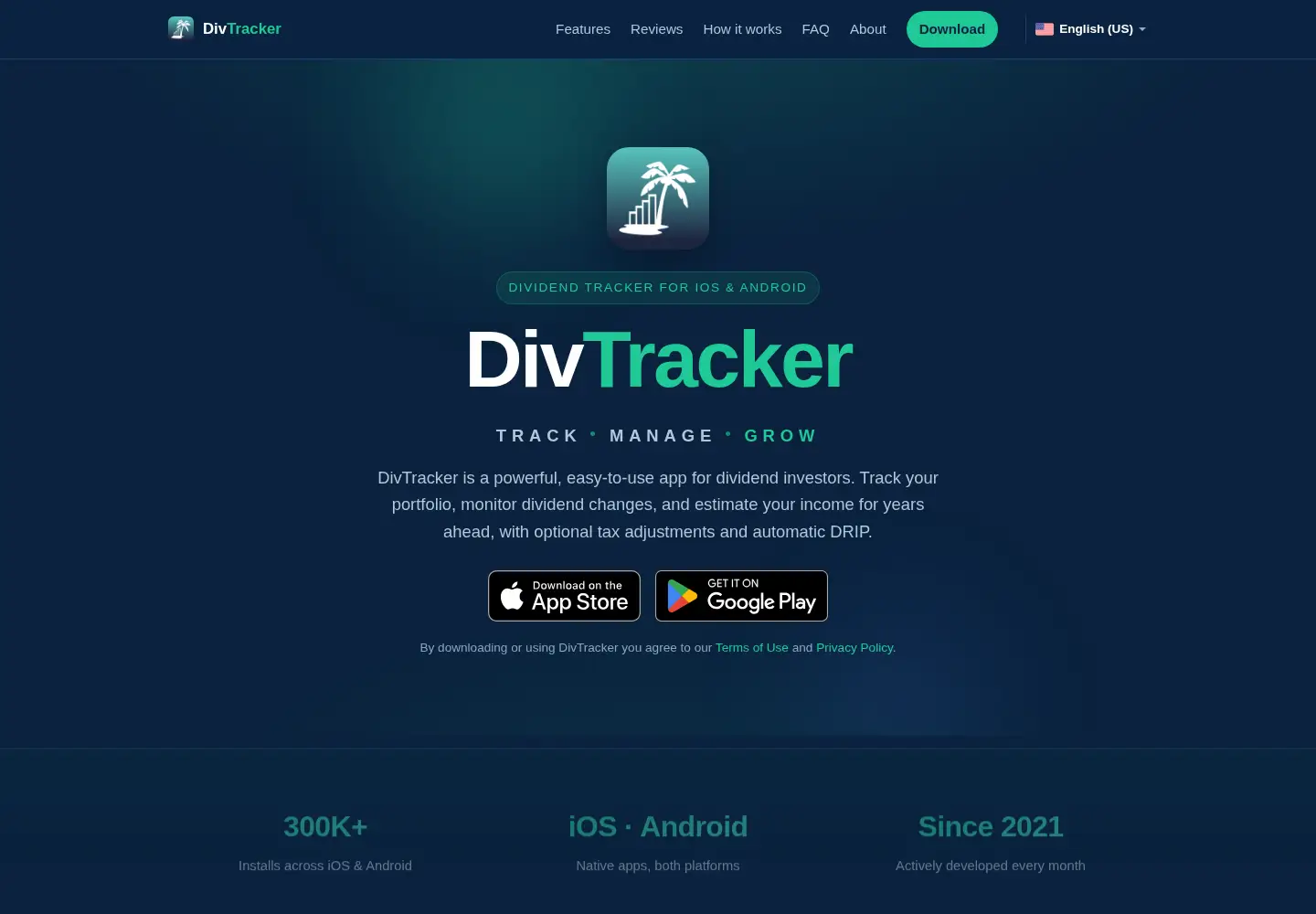 Screenshot of divtracker.net