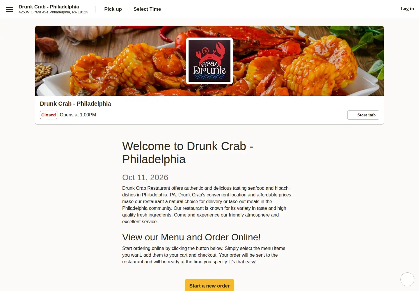 Captured homepage of drunkcrab.net in the current scan