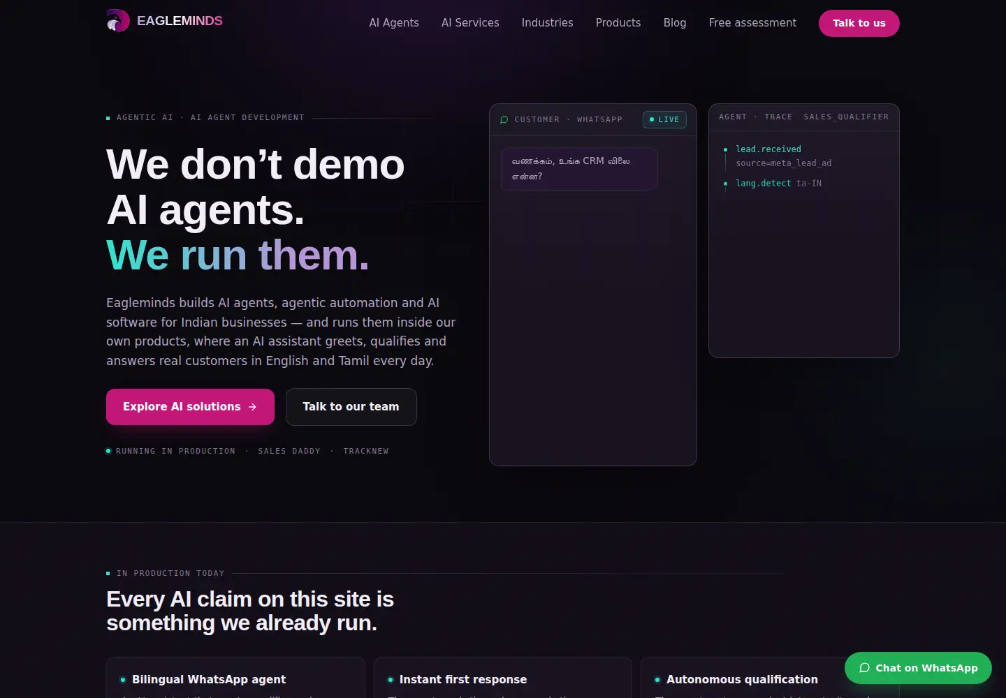 Screenshot of eagleminds.net