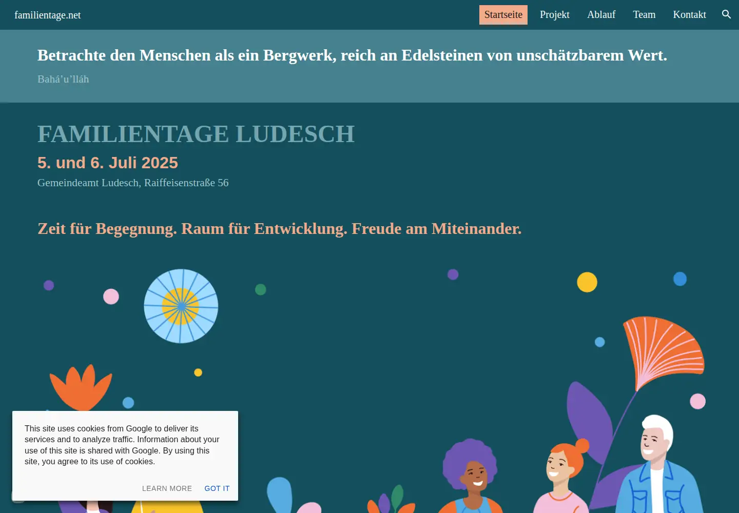Screenshot of familientage.net