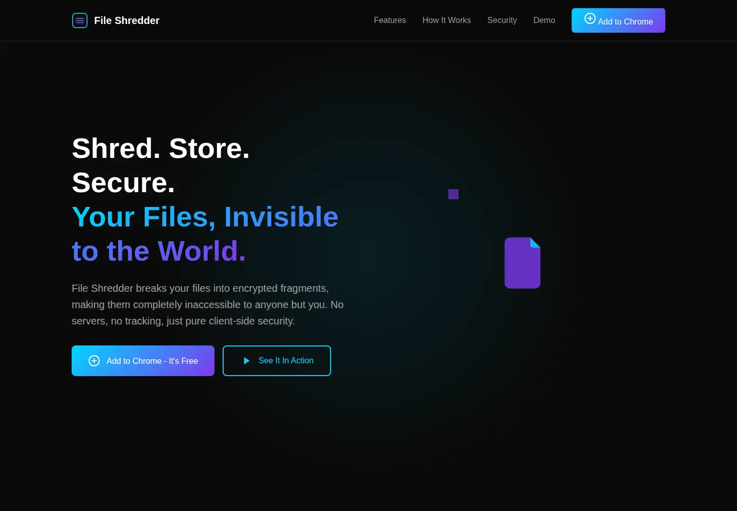 Screenshot of fileshredder.net