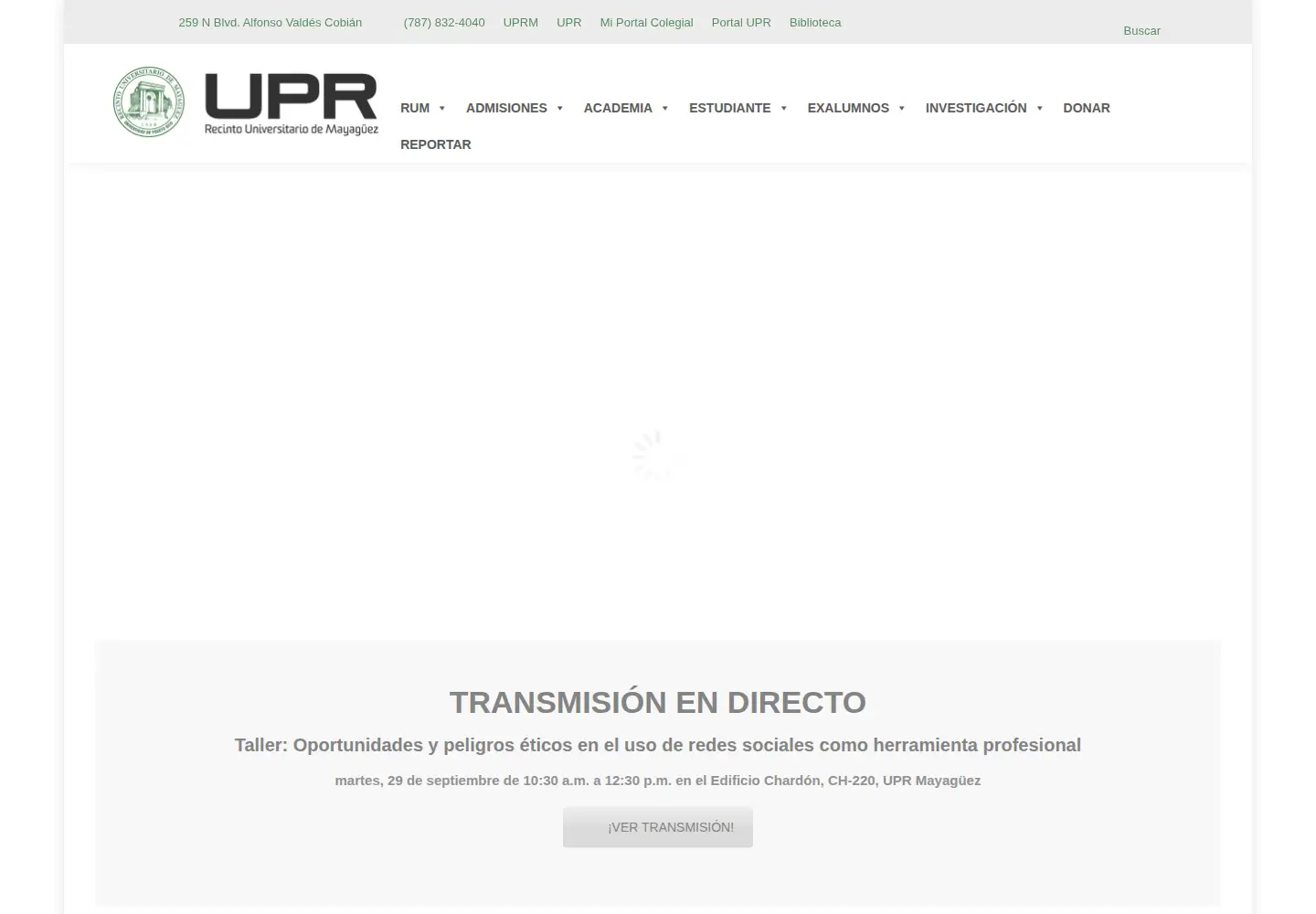 Screenshot of uprm.edu