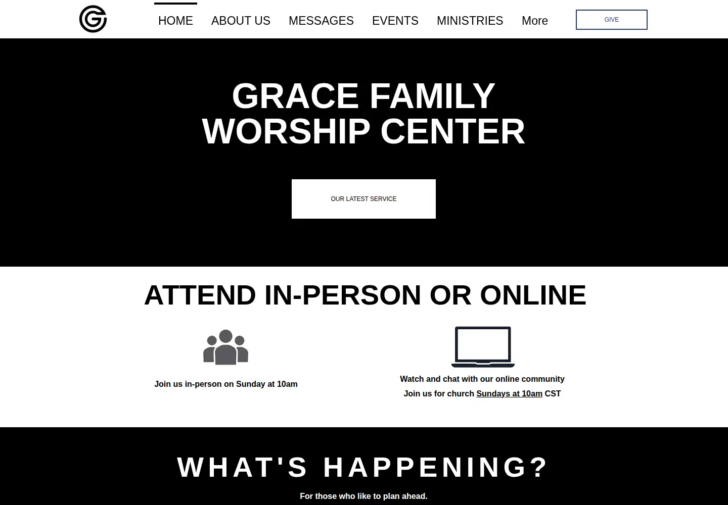 Captured homepage of gracefamily.net in the current scan