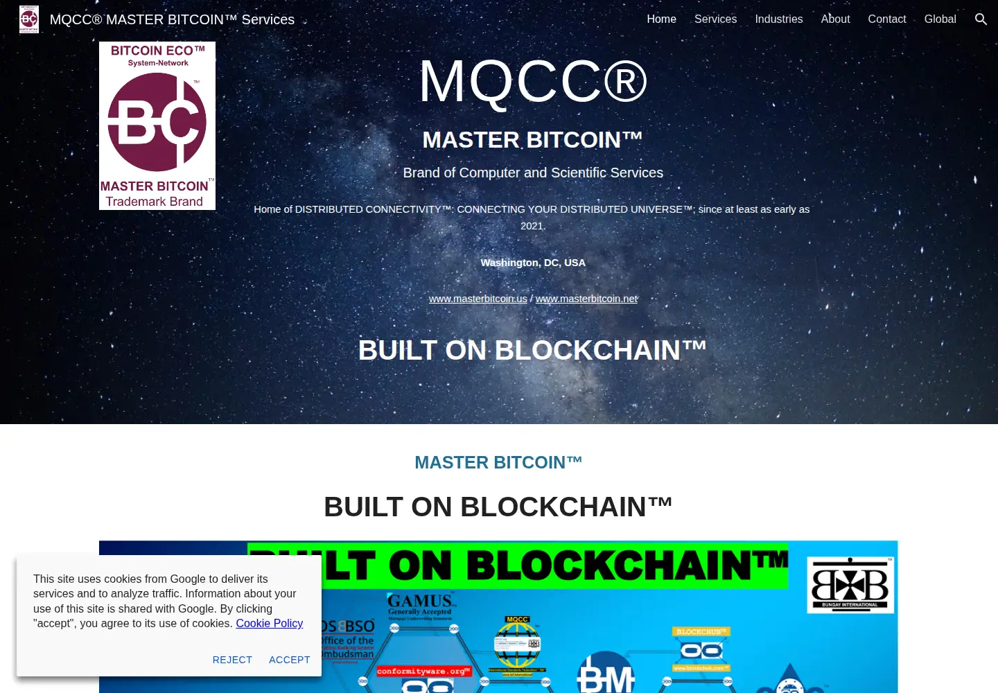 Captured homepage of masterbitcoin.net in the current scan