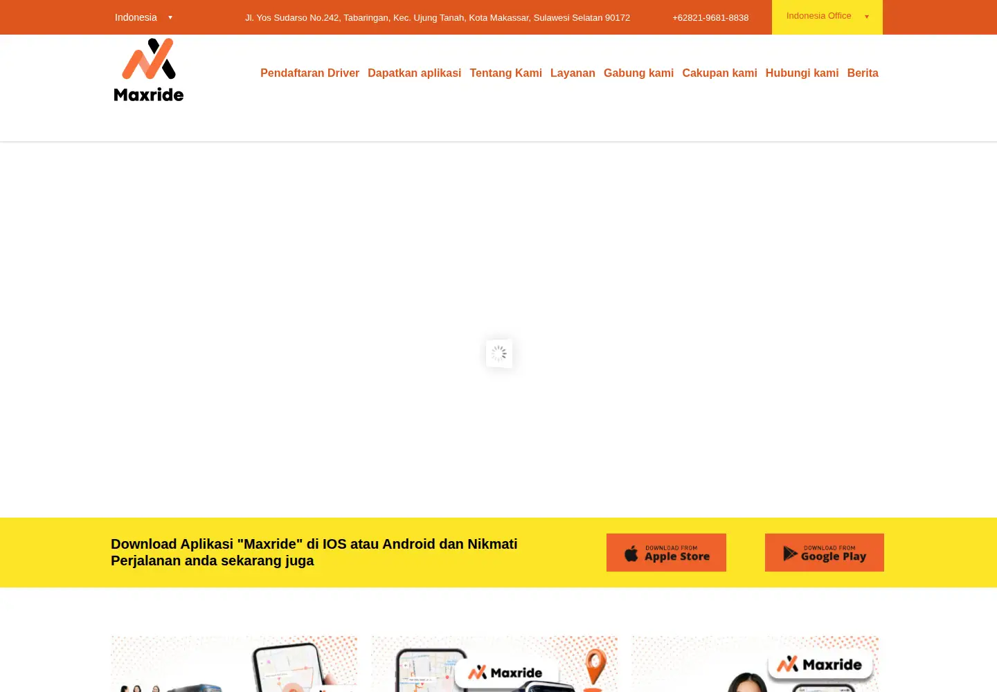 Captured homepage of maxride.net in the current scan