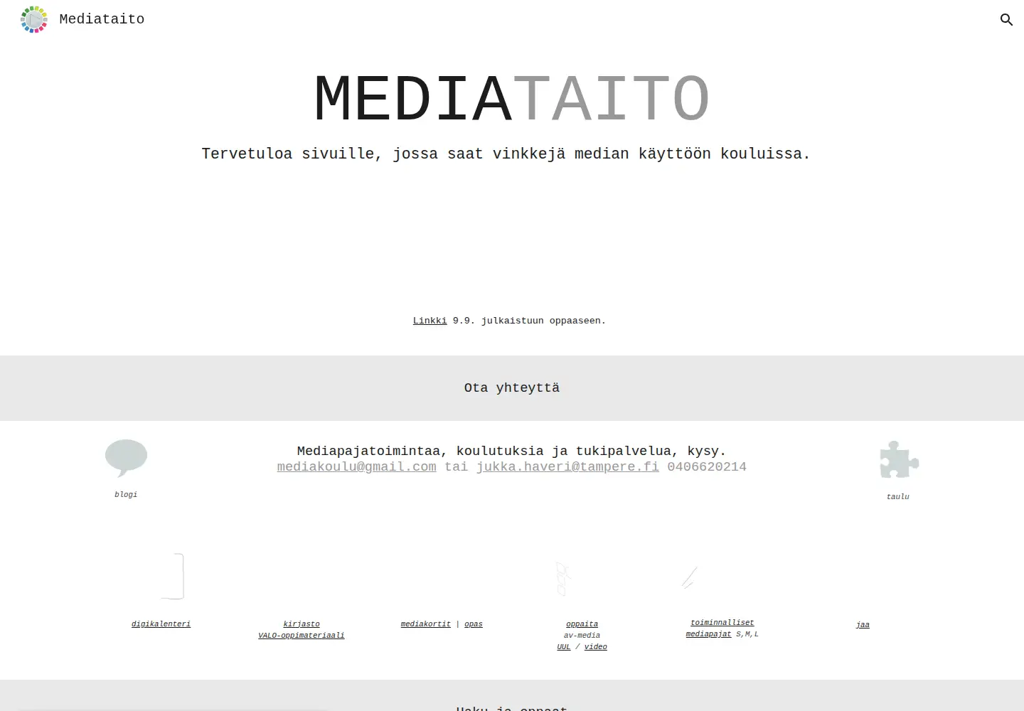 Captured homepage of mediataito.net in the current scan