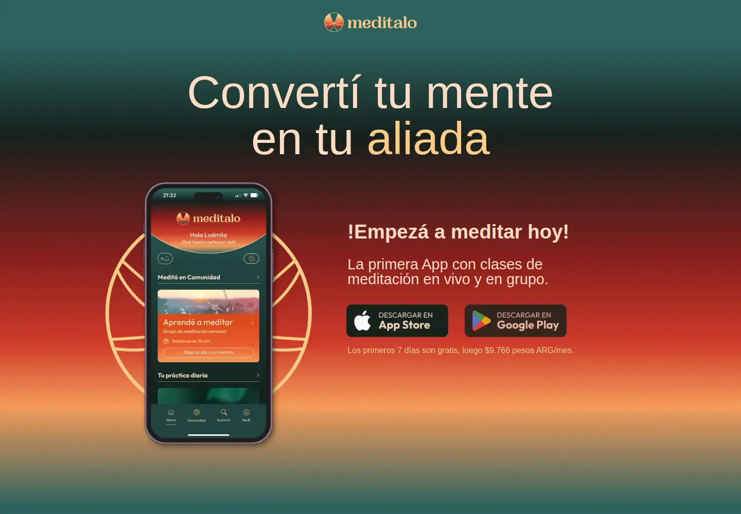 Captured homepage of meditalo.net in the current scan