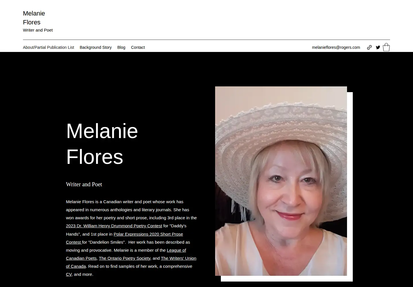 Captured homepage of melanieflores.net in the current scan
