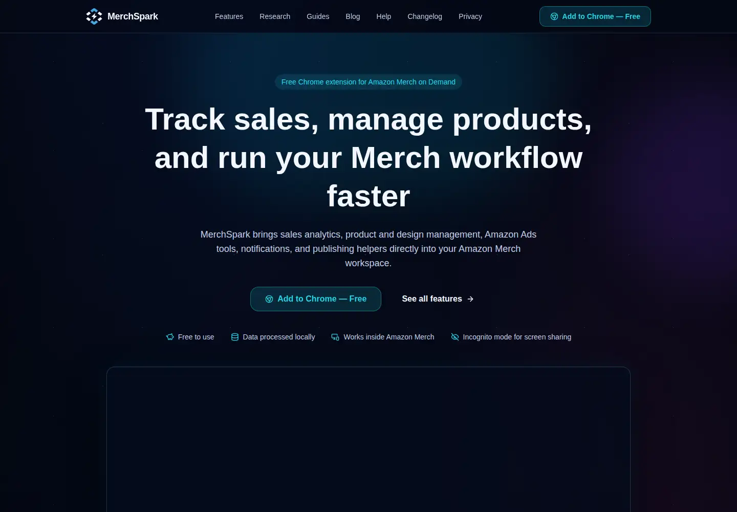 Screenshot of merchspark.net