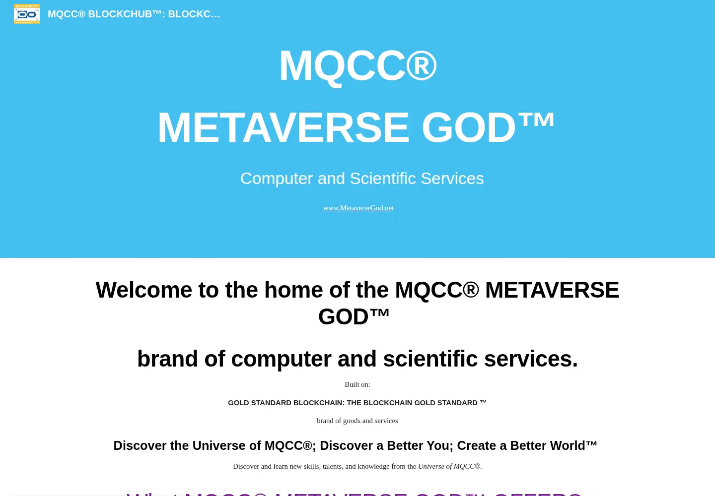 Screenshot of metaversegod.net