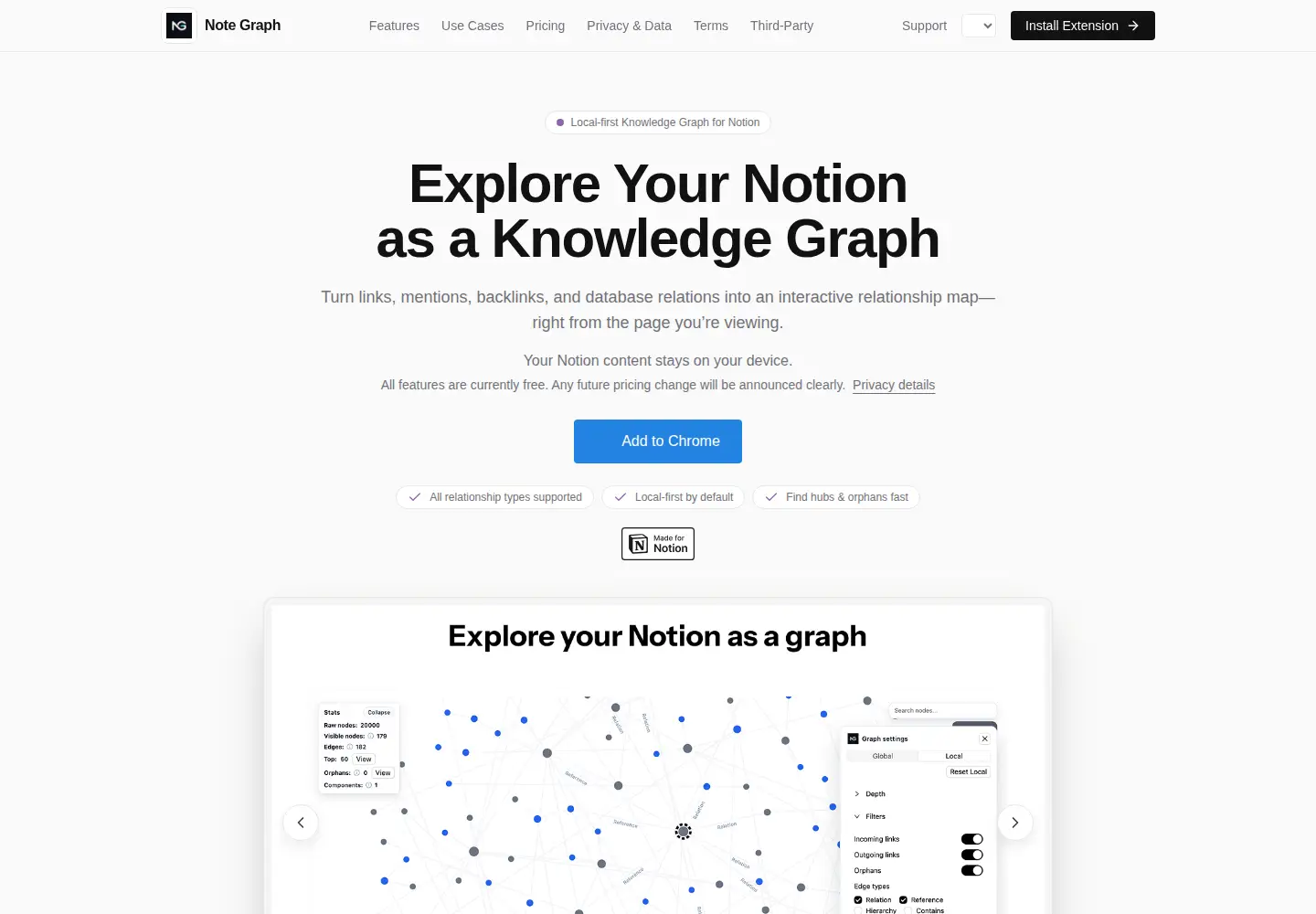 Captured homepage of notegraph.net in the current scan