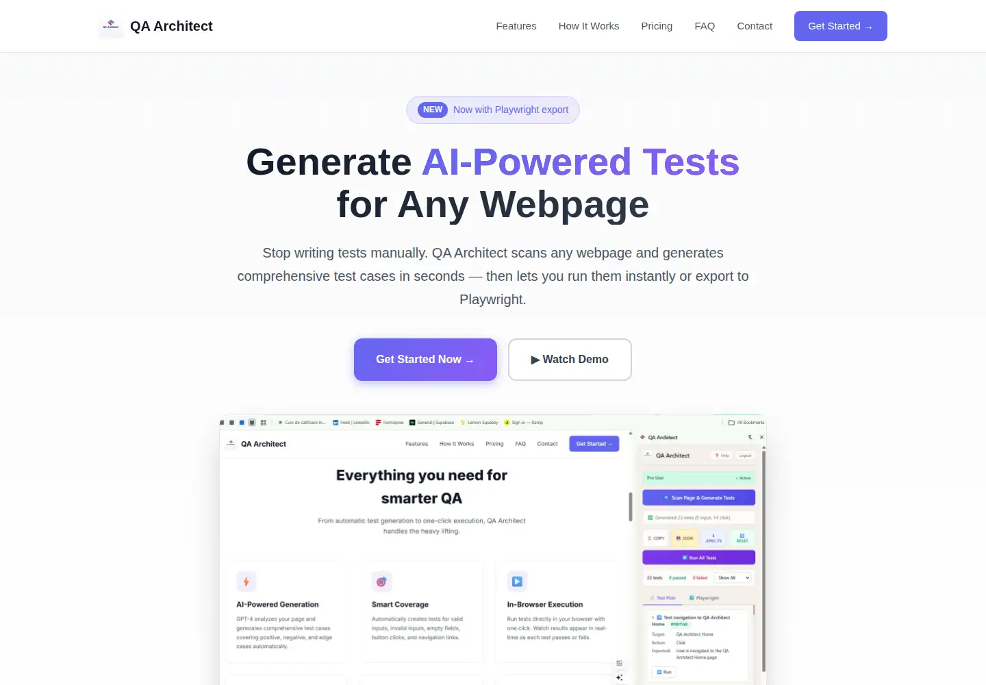 Screenshot of qaarchitect.net