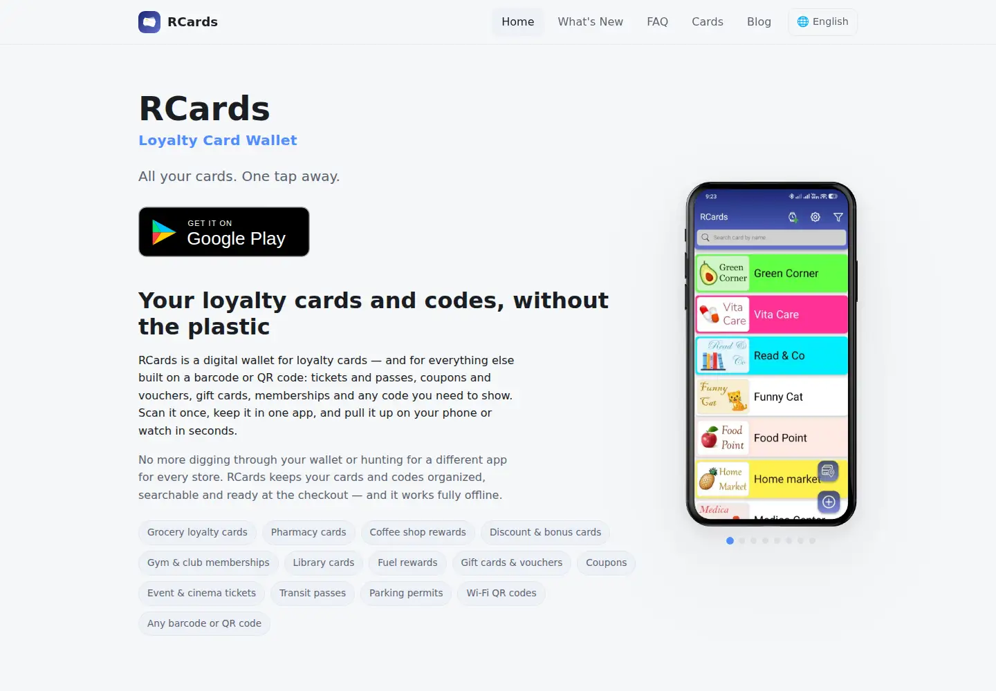 Screenshot of rcards.net
