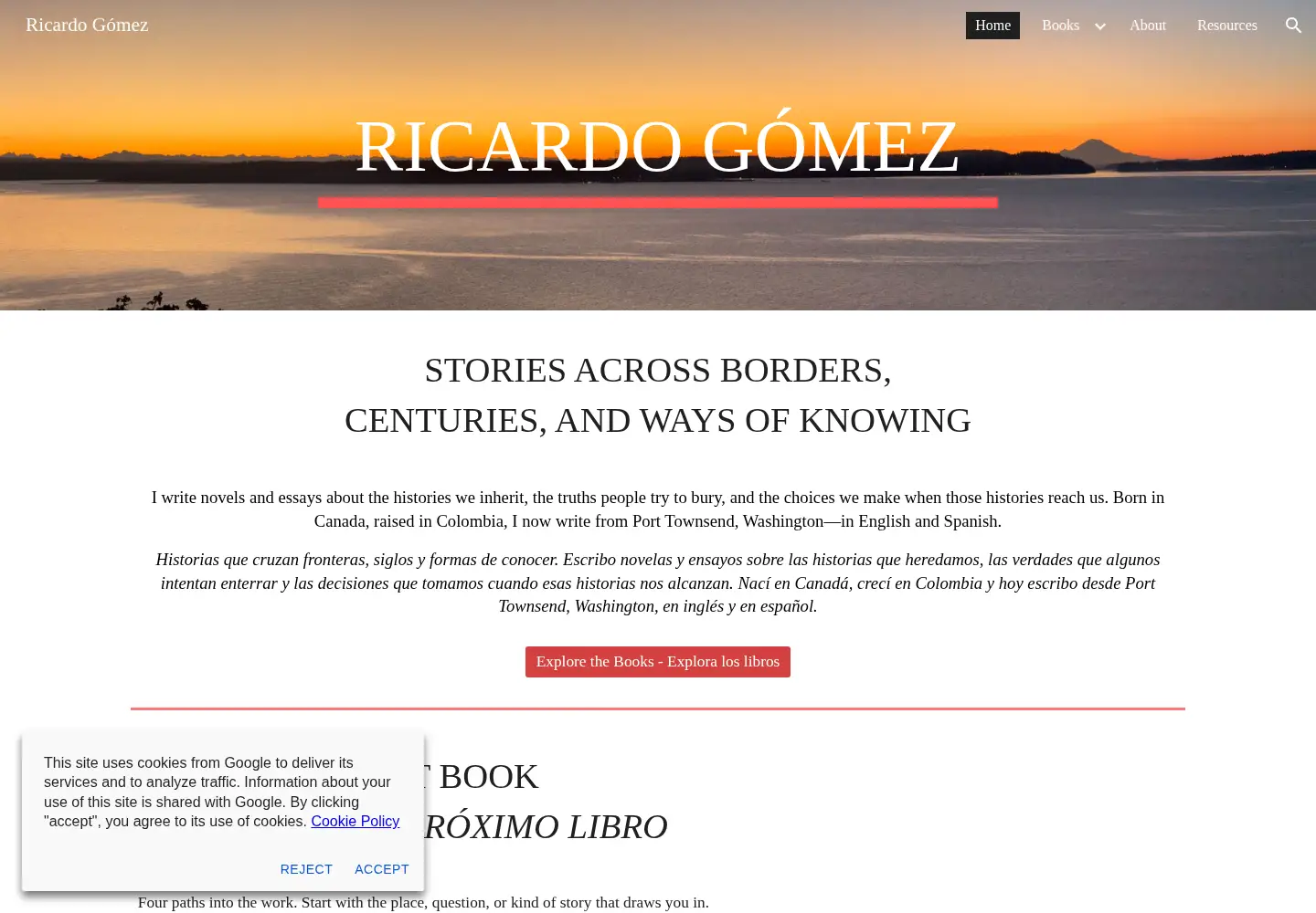 Captured homepage of ricardogomez.net in the current scan