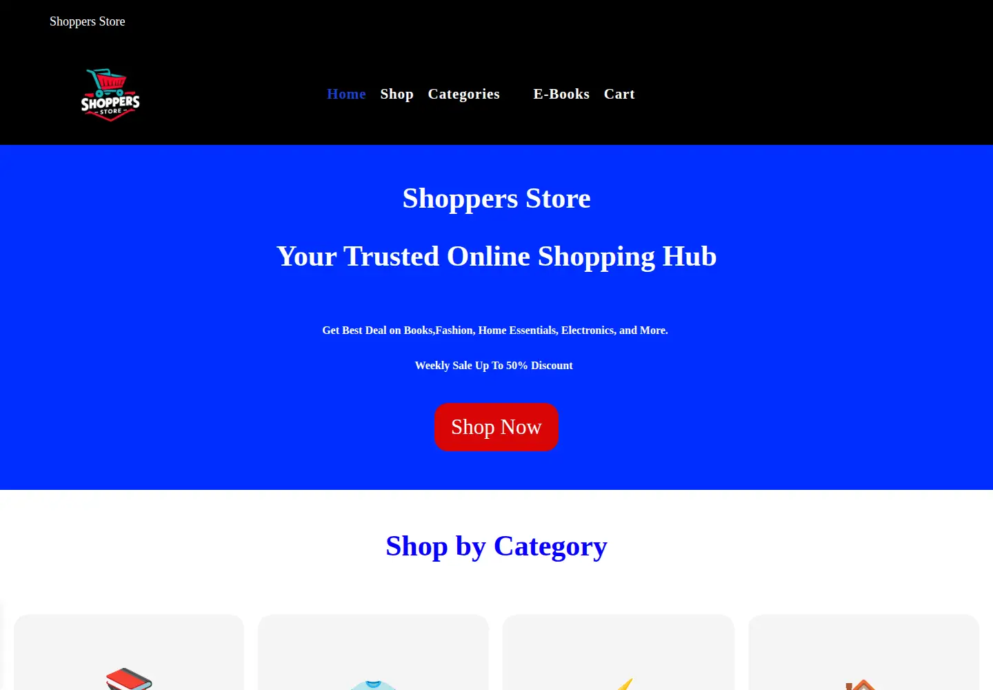 Screenshot of shoppersstore.net