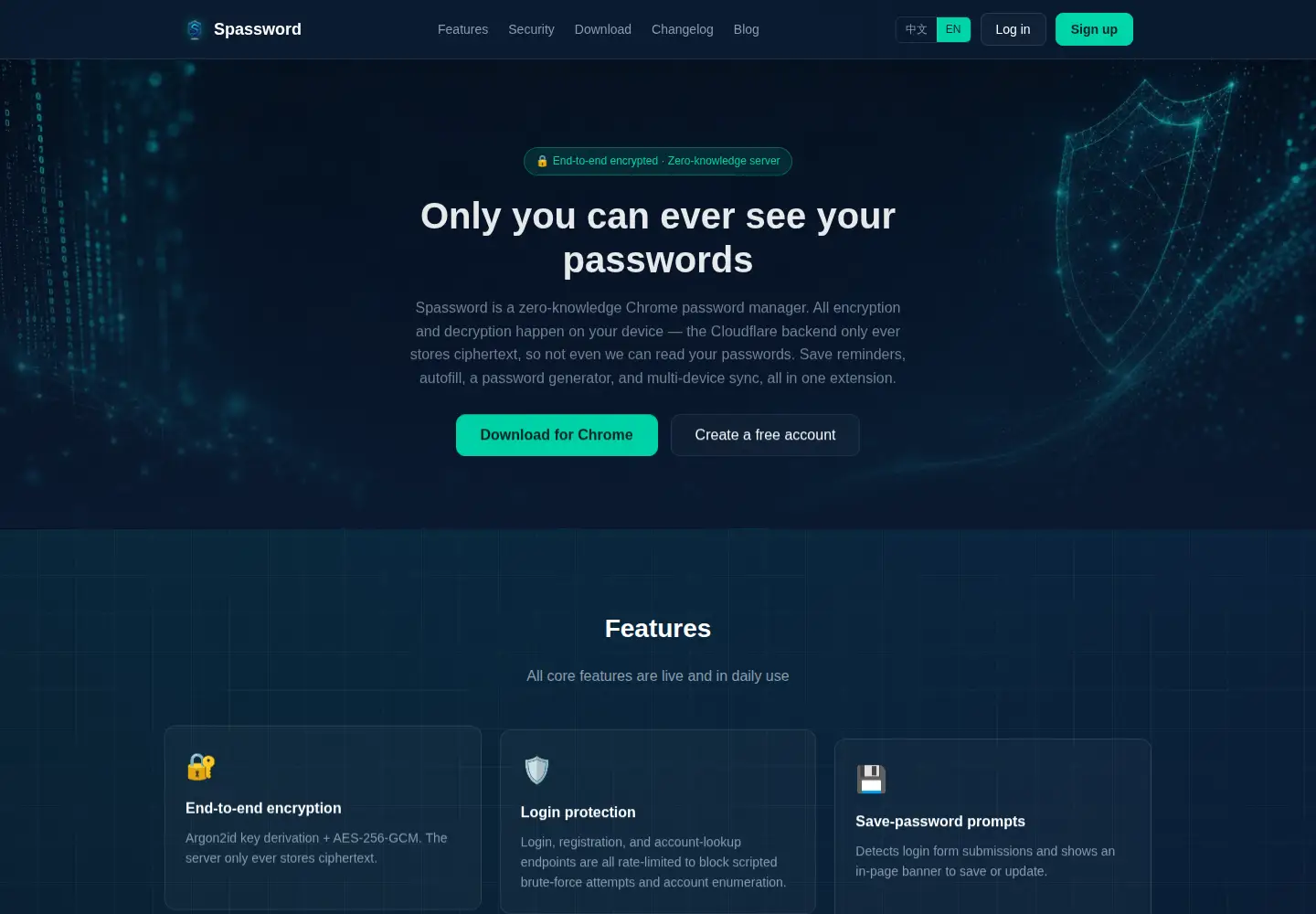 Screenshot of spassword.net