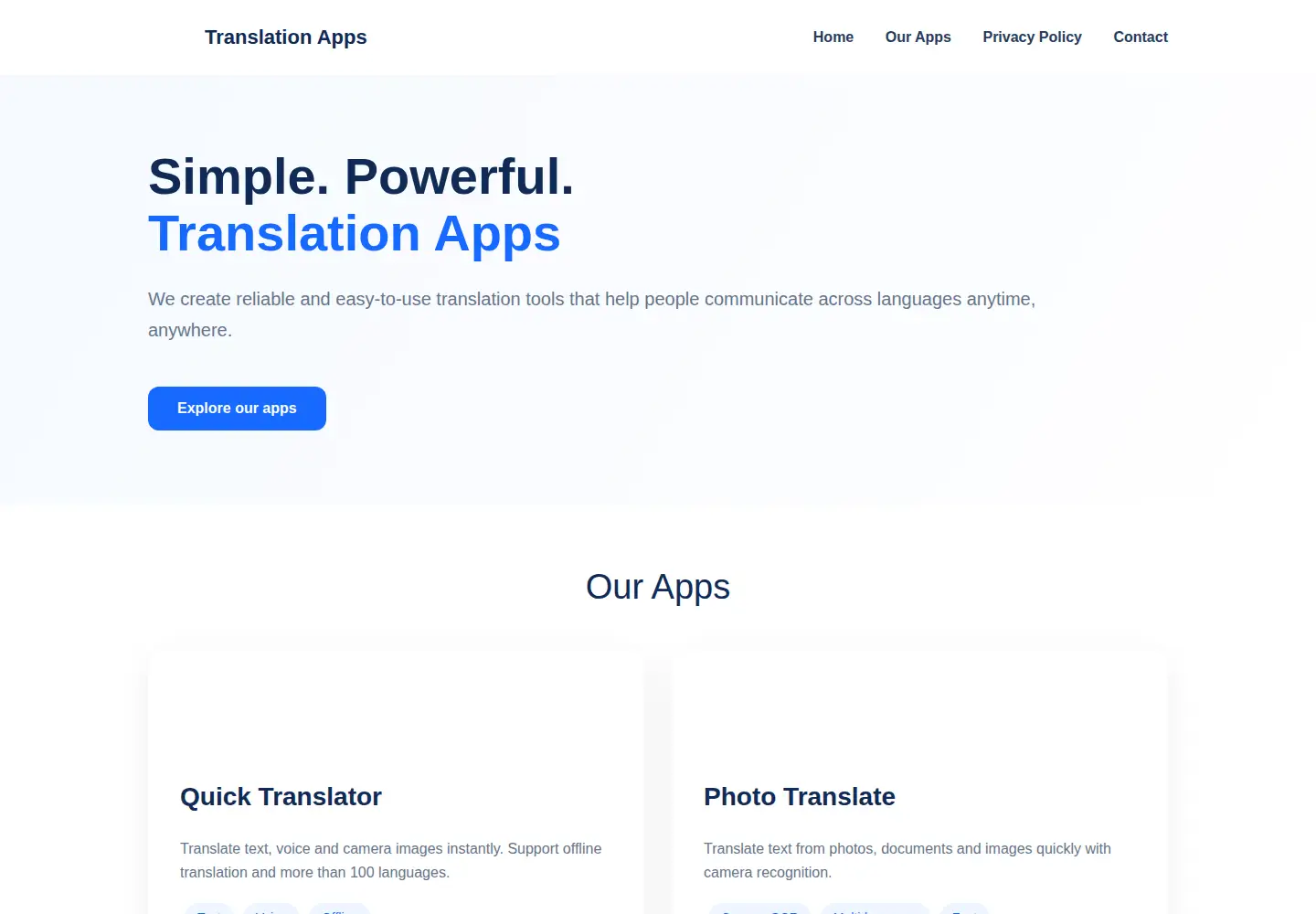 Screenshot of translationapps.net