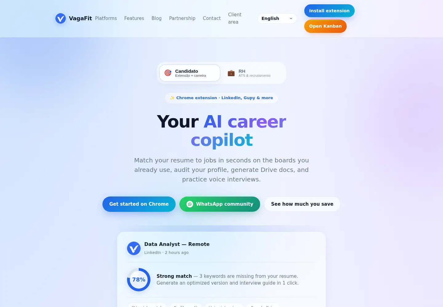 Screenshot of vagafit.net