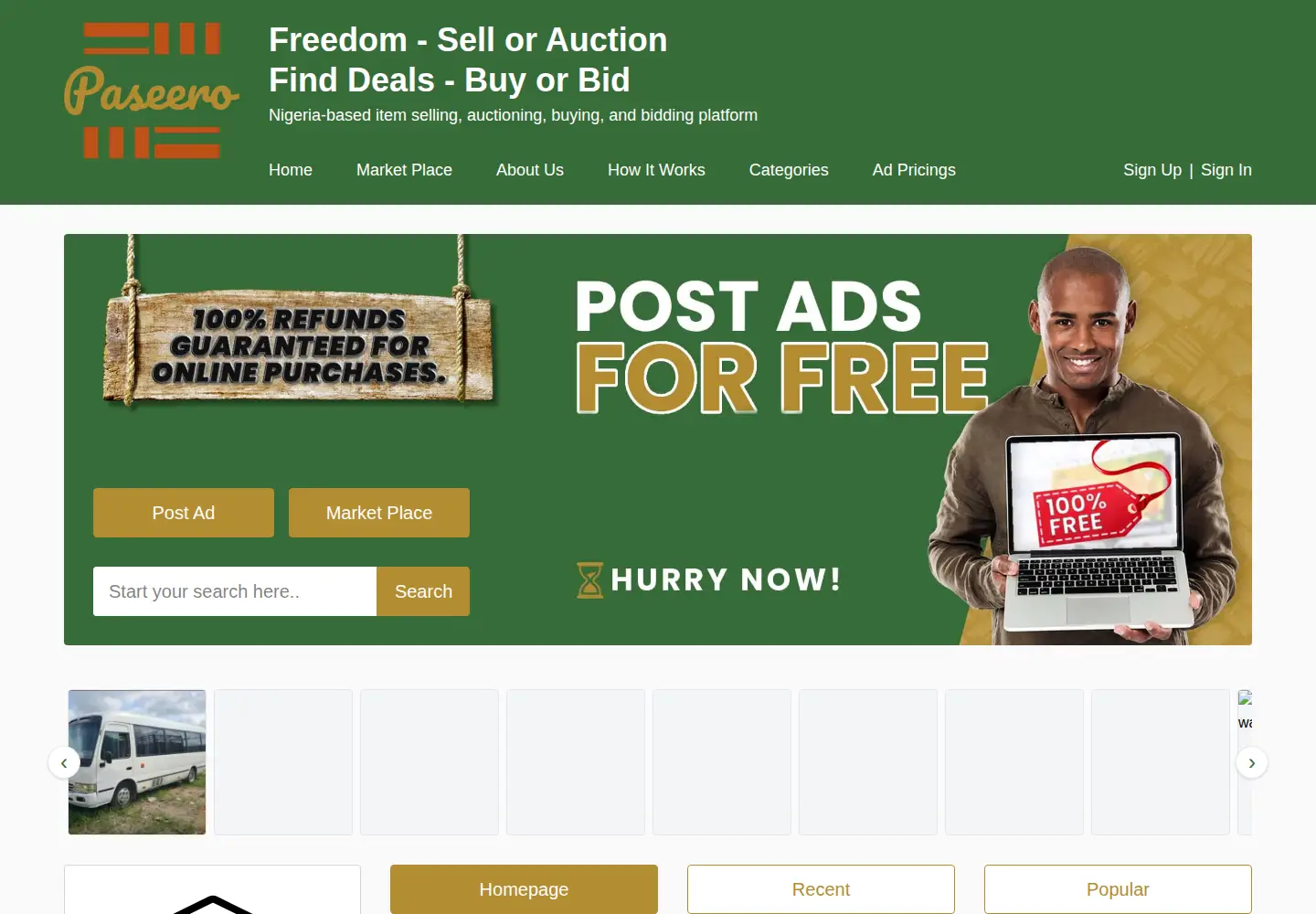 Screenshot of paseero.ng