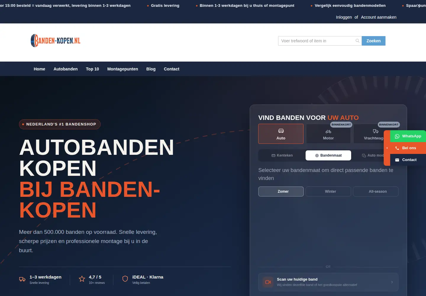 Screenshot of banden-kopen.nl