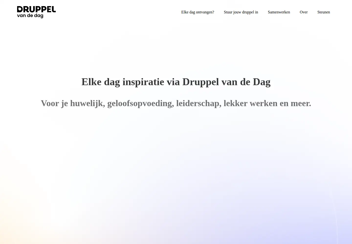 Captured homepage of druppelvandedag.nl in the current scan