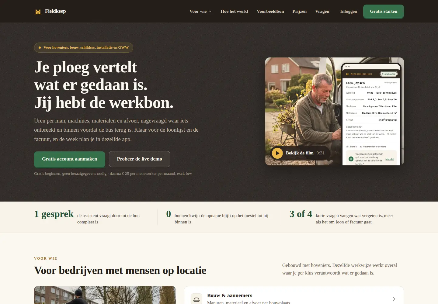 Screenshot of fieldkeep.nl