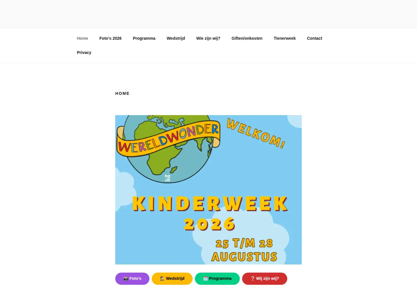 Captured homepage of kinderweek.nl in the current scan
