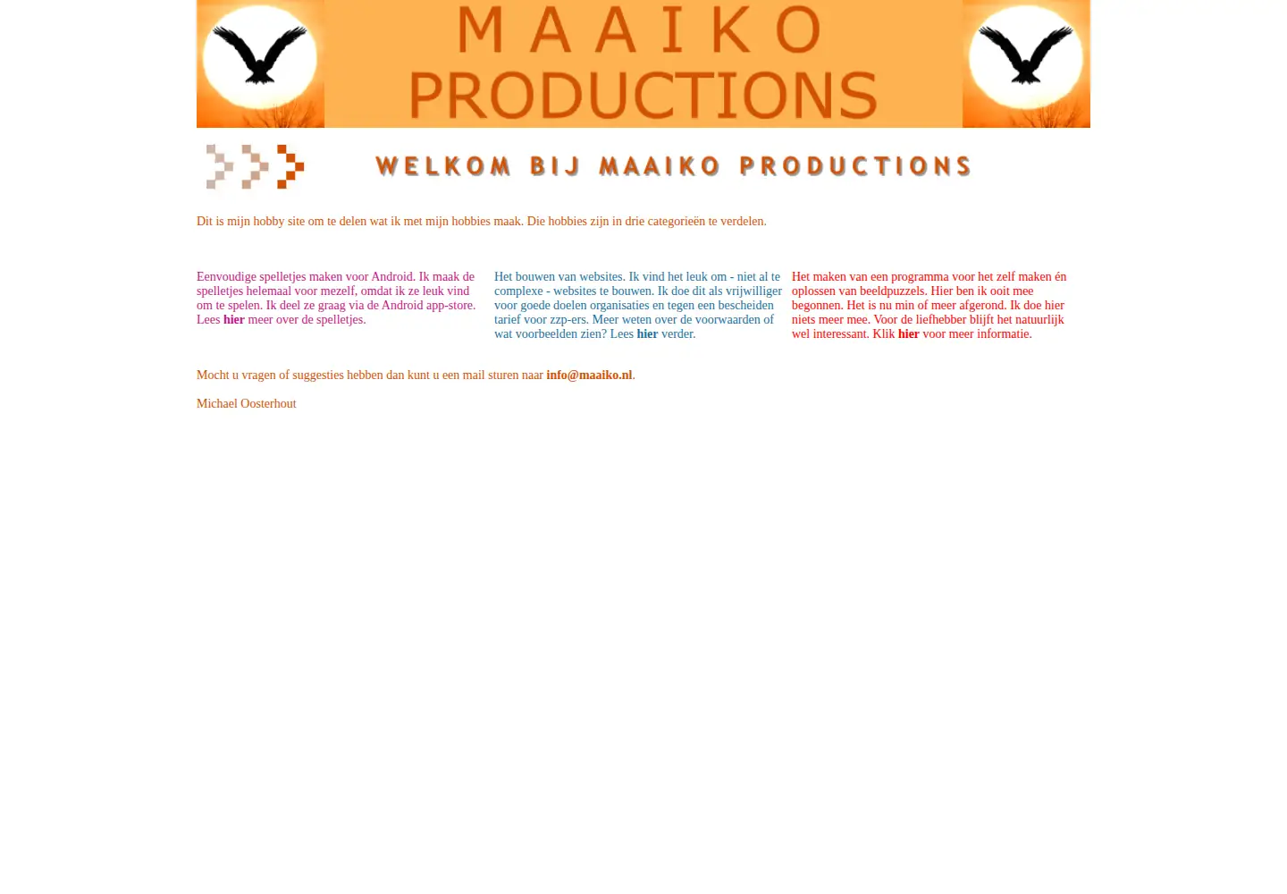 Screenshot of maaiko.nl