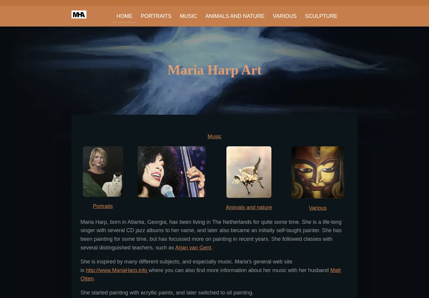 Screenshot of mariaharpart.nl