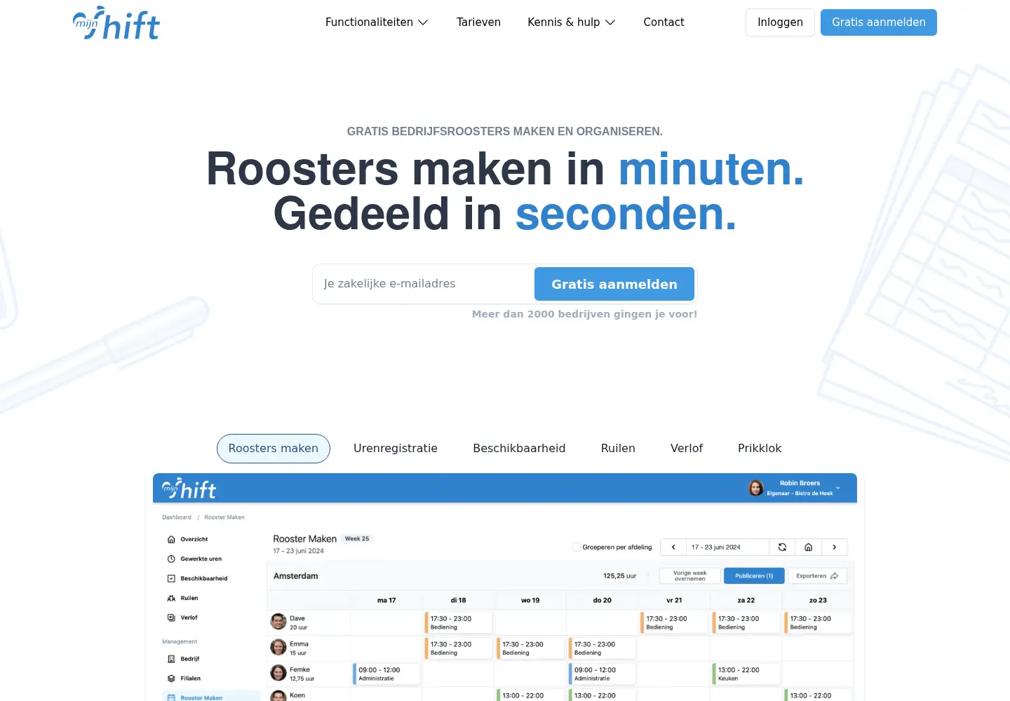 Screenshot of mijnshift.nl