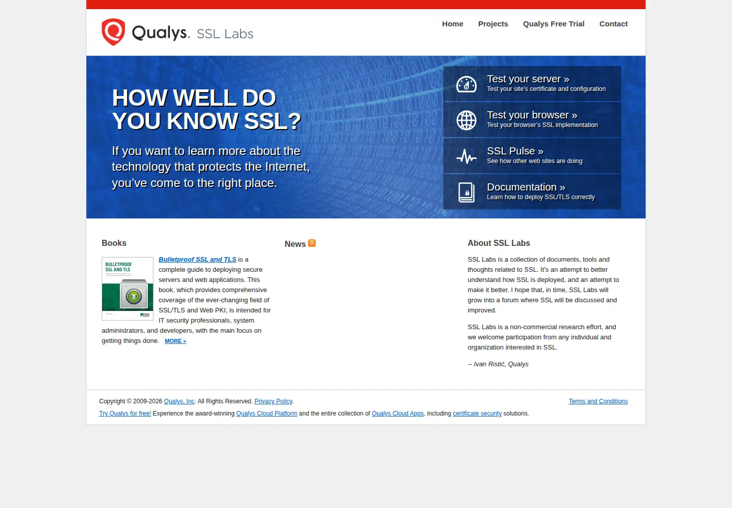 Screenshot of ssllabs.com