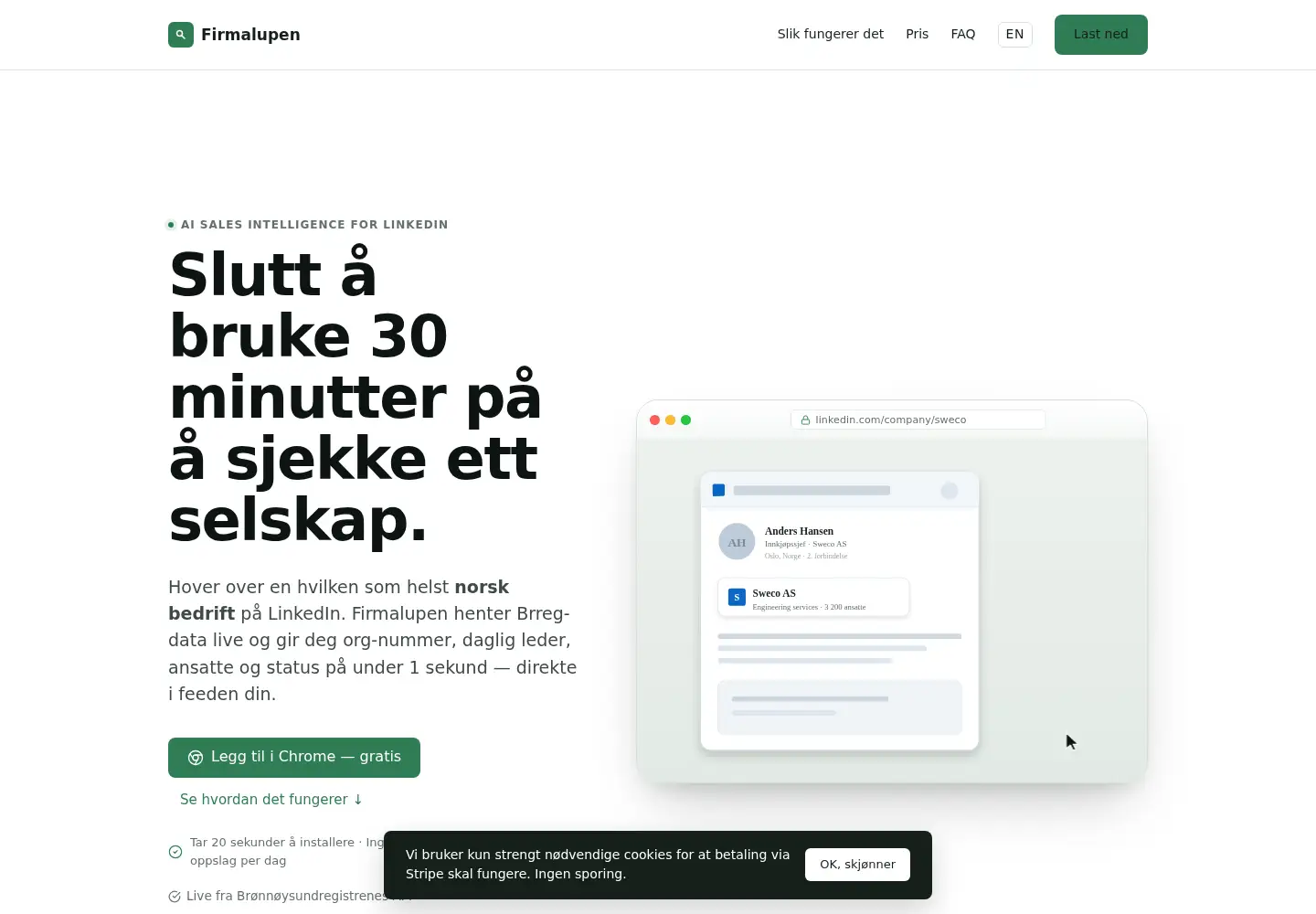 Screenshot of firmalupen.no