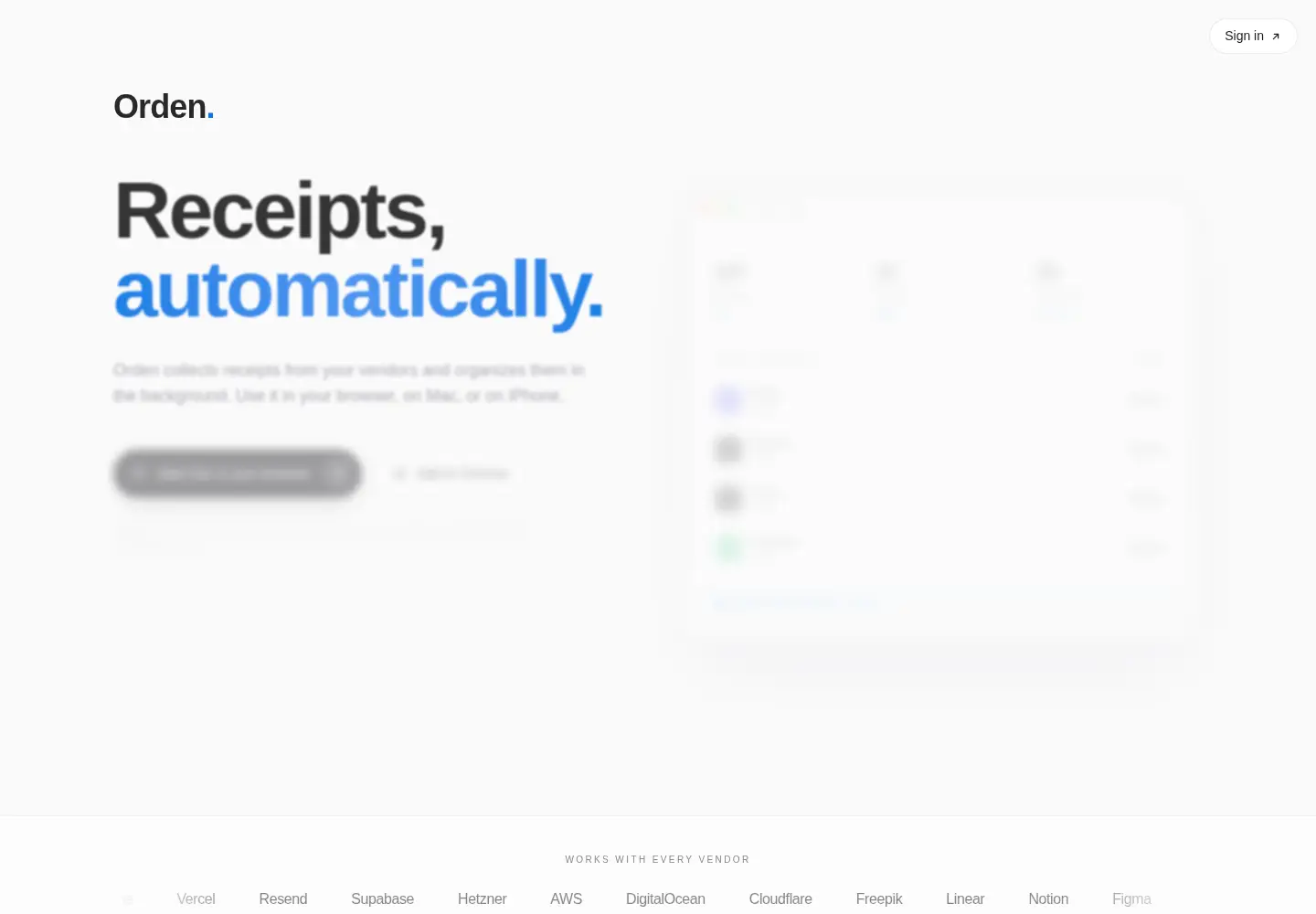 Captured homepage of ordenapp.no in the current scan