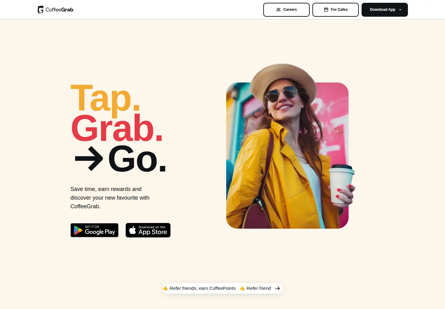 Captured homepage of coffeegrab.co.nz in the current scan