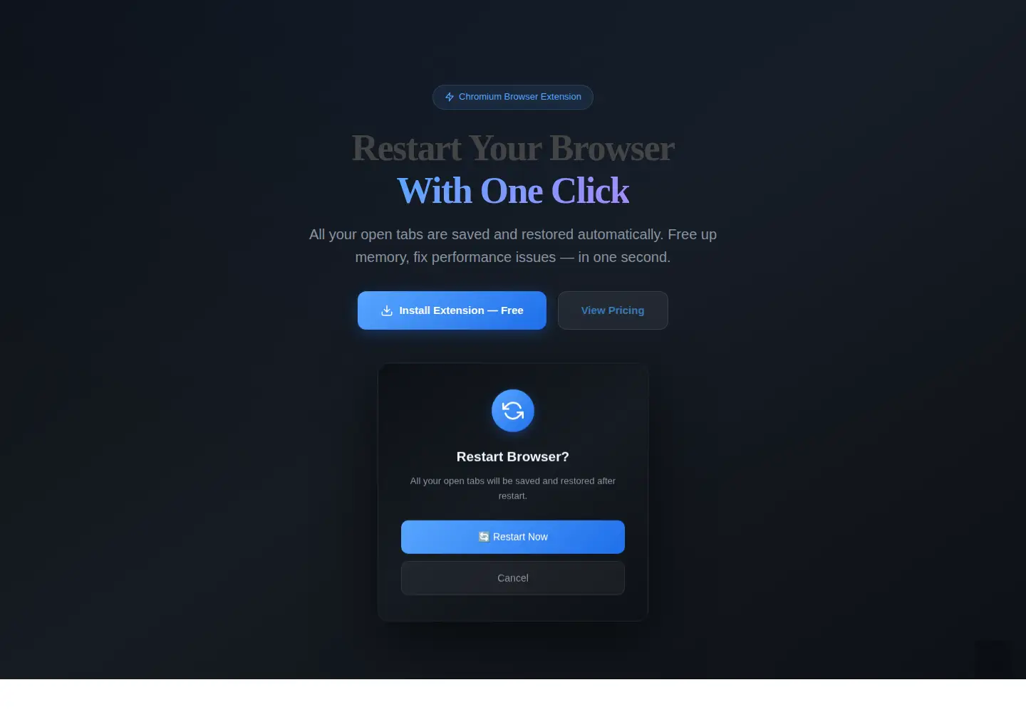Screenshot of chrome-restart-button.online