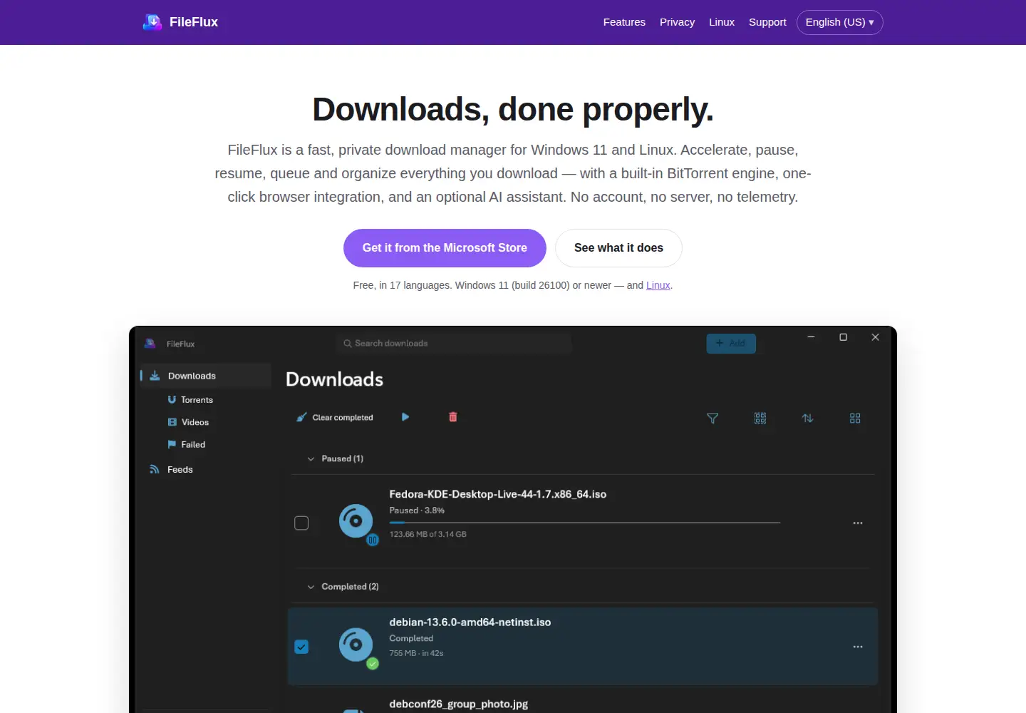 Screenshot of fileflux.online
