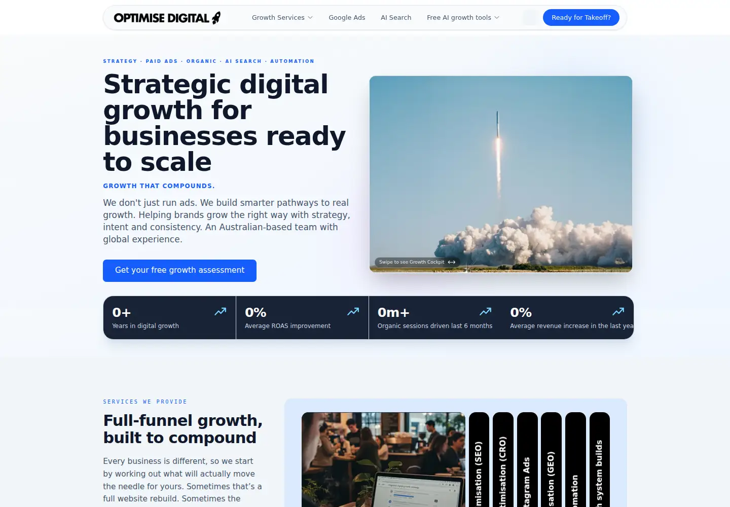 Captured homepage of optimisedigital.online in the current scan