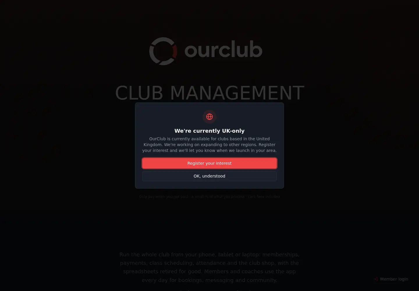Screenshot of ourclub.online