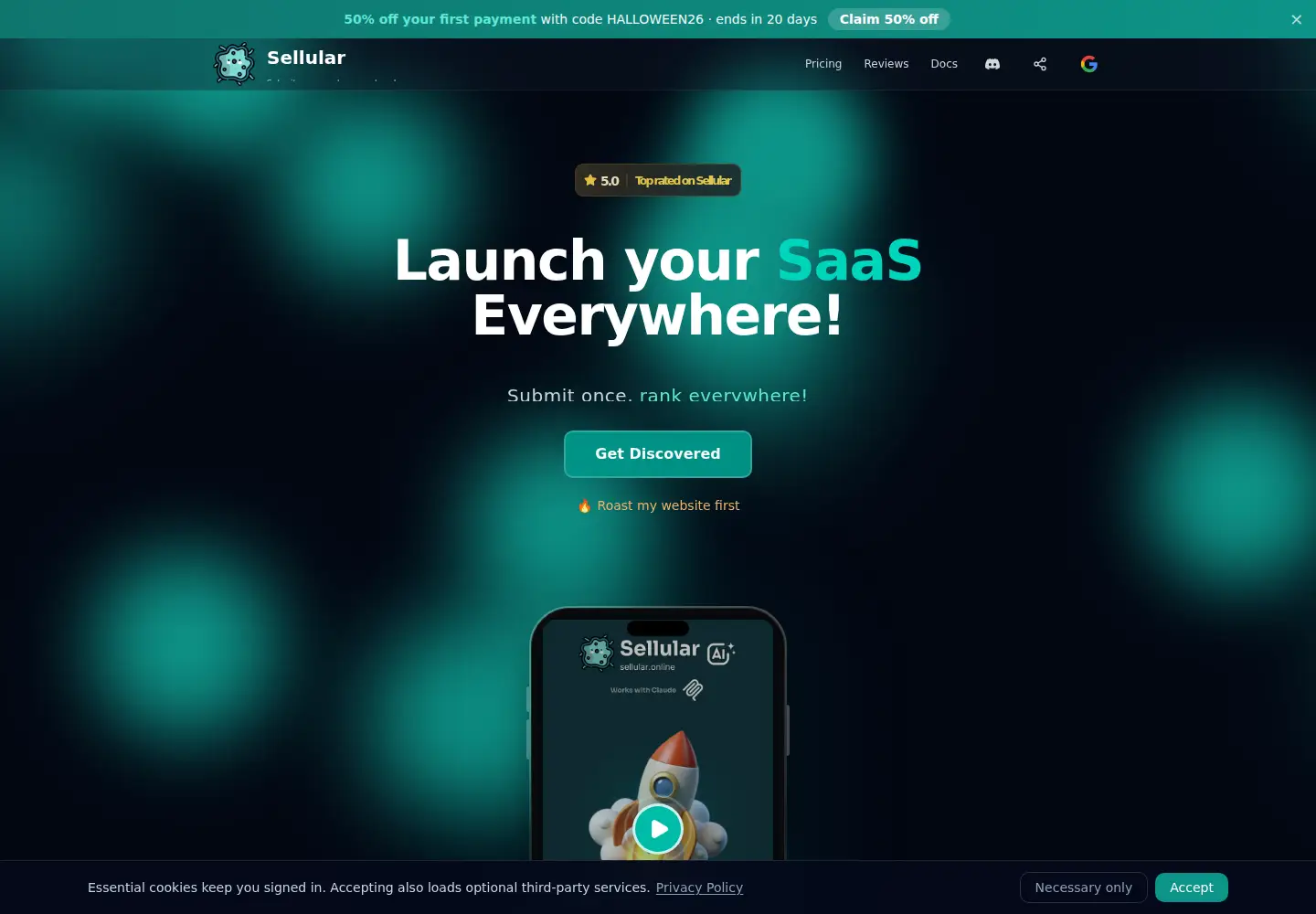 Captured homepage of sellular.online in the current scan