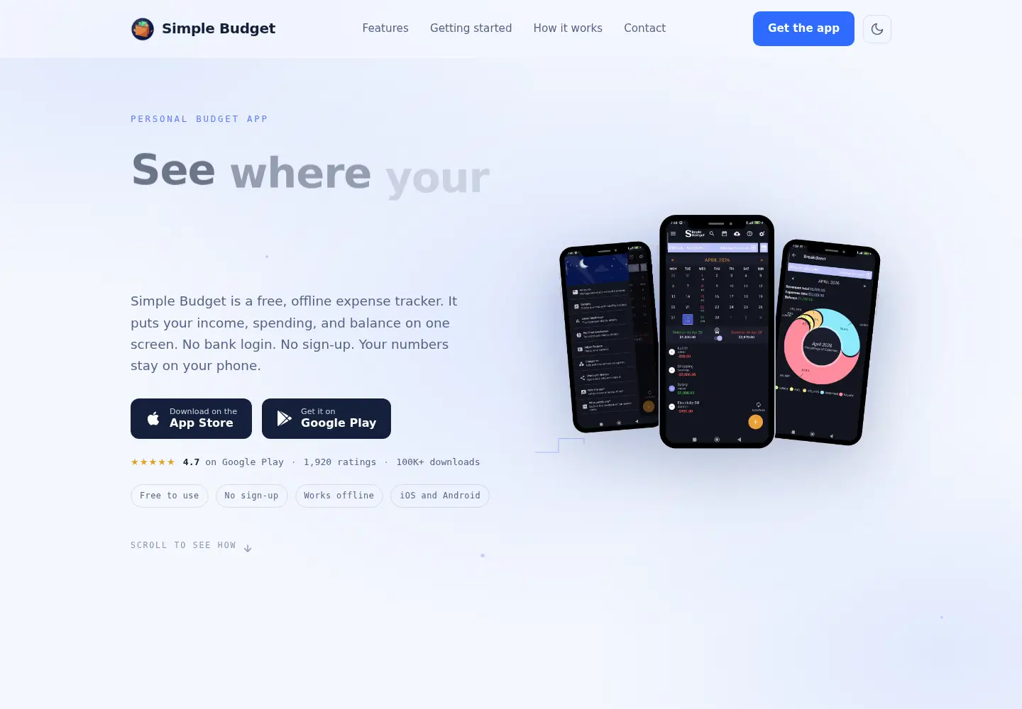 Screenshot of simplebudget.online