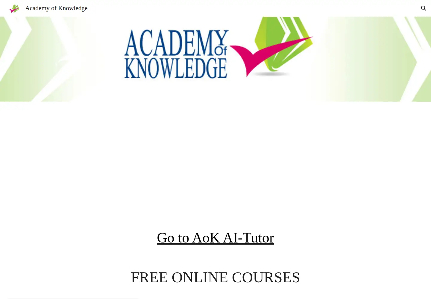 Captured homepage of academyofknowledge.org in the current scan