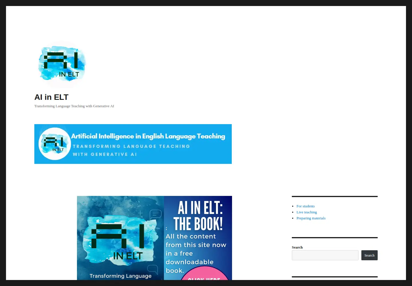 Captured homepage of aielt.org in the current scan