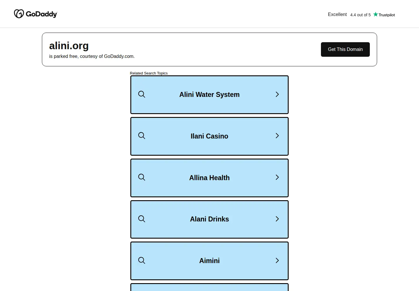 Captured homepage of alini.org in the current scan