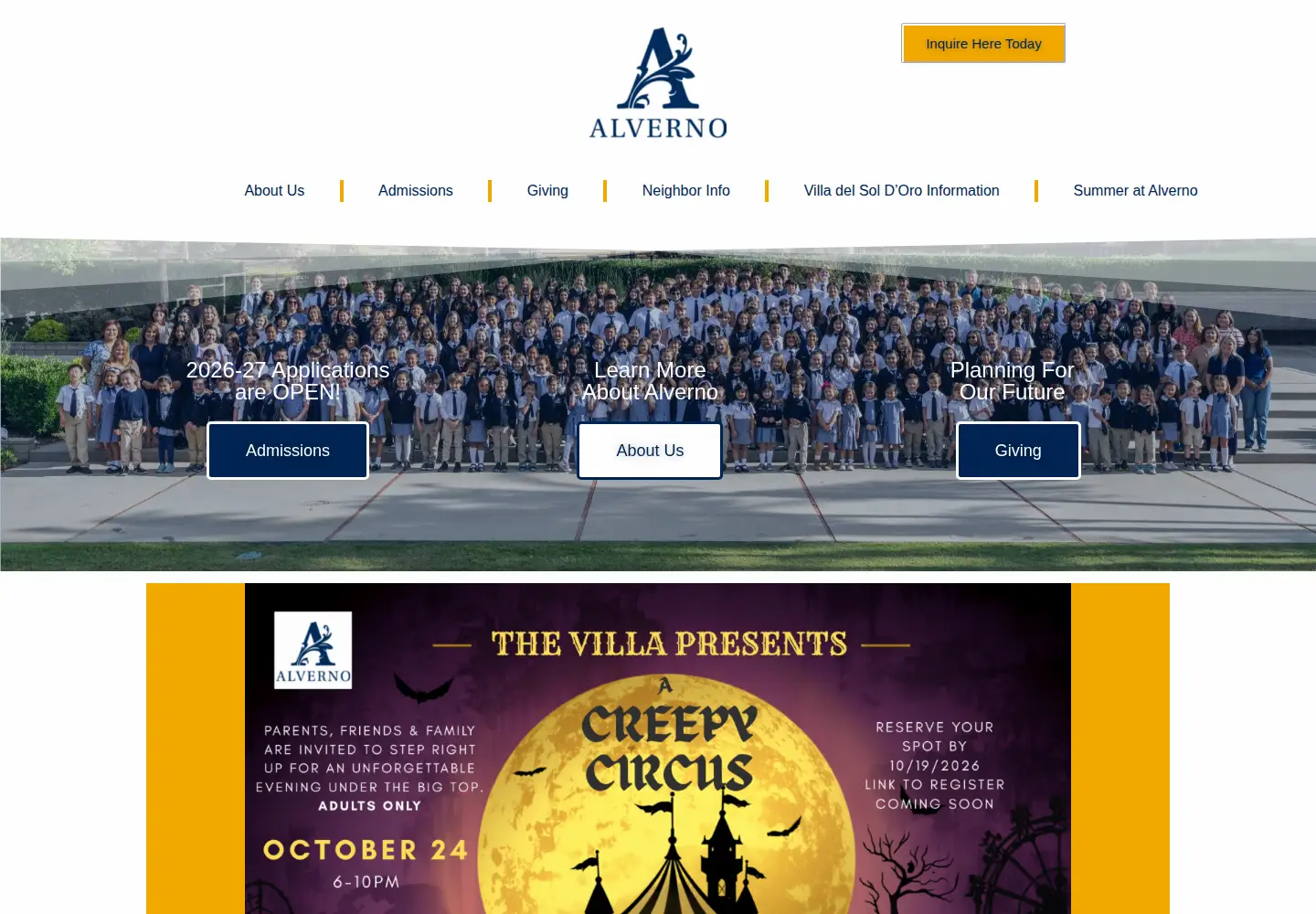 Screenshot of alvernoheights.org