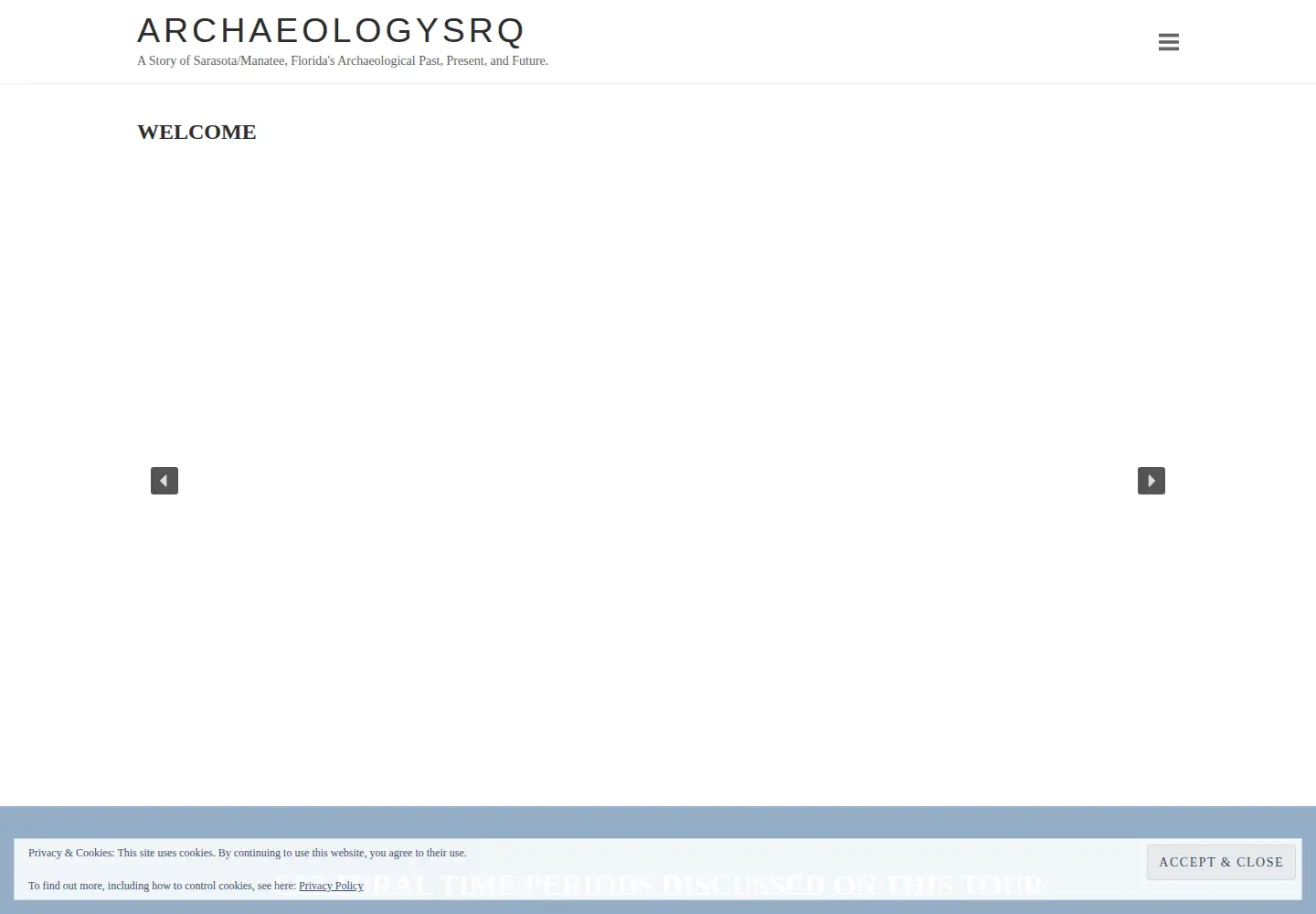 Captured homepage of archaeologysrq.org in the current scan
