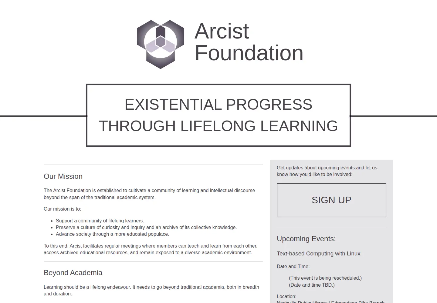 Screenshot of arcist.org
