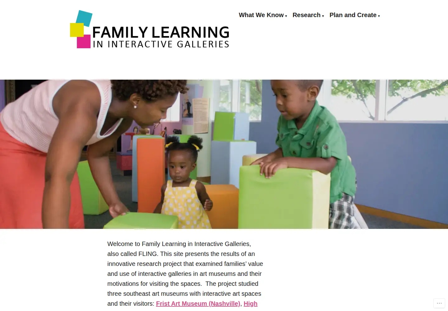 Screenshot of artmuseumfamilyspaces.org